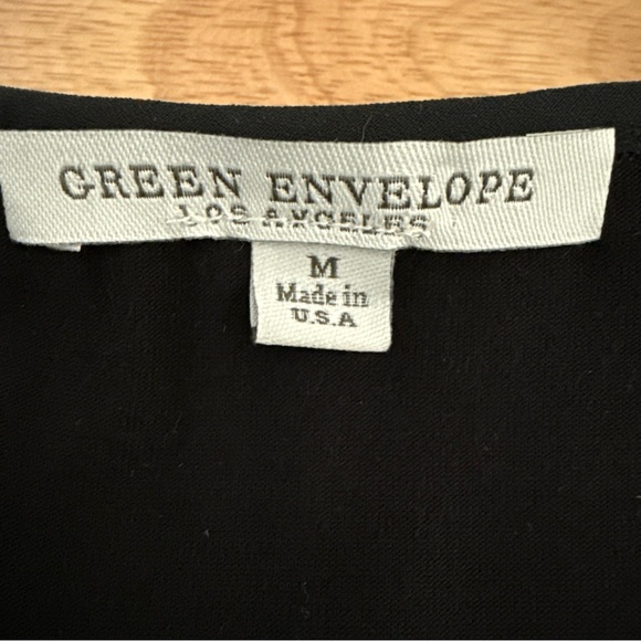 Green Envelope Women’s M Tank Top Black Lined Woven Sleeveless Layered - Picture 5 of 8